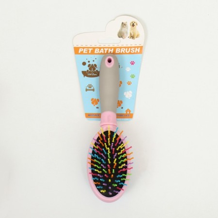 Bilateral brush - comb with wavy teeth, middle, 6 x 19 cm, pink-5