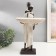 Souvenir Polystone stand "African pair with wicker basket" White 37x20x8 cm