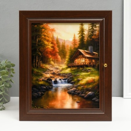 Key "House at the river" 26x31 cm nut