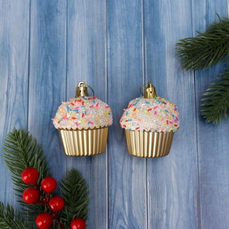 Christmas tree decoration "Piesel" (set 2 pcs) 6.5x5.5 cm, mix
