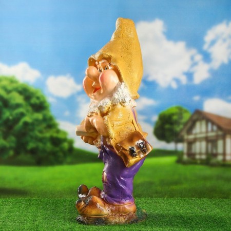 Garden figure "Dwarf with a book", 30x28x70 cm-7
