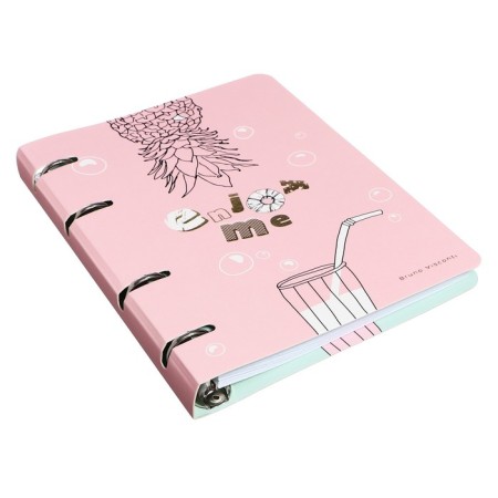 Notebook on rings, 80 sheets in the Enjoy ME line, cardboard cover, matte lamination Soft Touch, foil embossing, shift block 70 g/m2-1