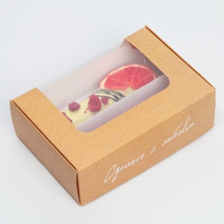 Box for eclairs, confectionery packaging, 2 inserts, “Made with love”, 15 x 10 x 5 cm-5
