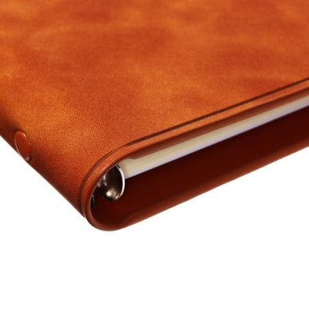 Organs on the rings, A5 format, 90 sheets, line, cover of the leather mix, with an elastic band for a handle-3