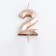 Candle in the cake on the skewer "polyhedron", number 2, 7 cm, champagne
