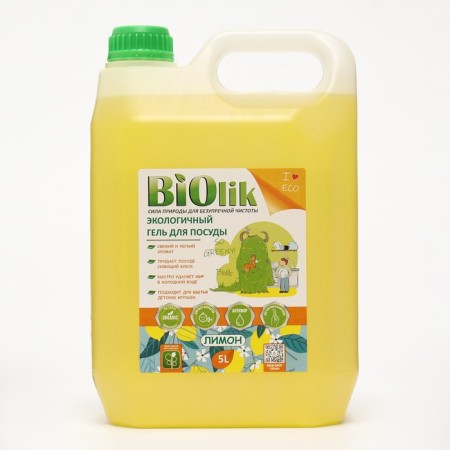 Ecological gel for washing dishes Biolik "Lemon" 5 l