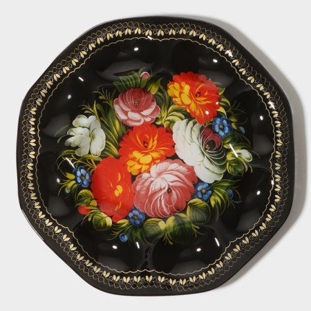 Glass stand for the eggs of the folk motifs, 8 cells, 21.5 × 21.5 cm-2