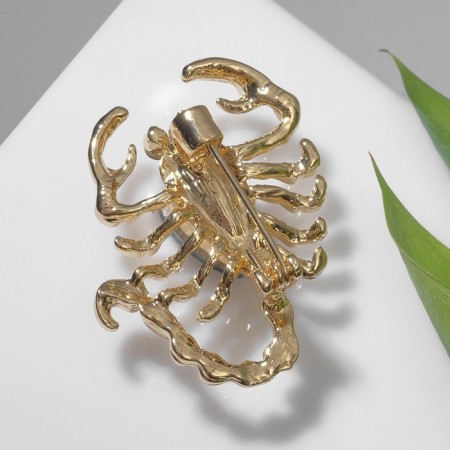 Brooch "Scorpio" drop, black and blue color in gold-1