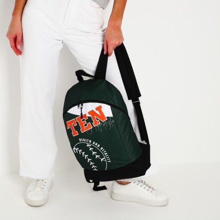 Backpack school Textile Tennis, 46x30x10 cm, vertical pocket, green color-12