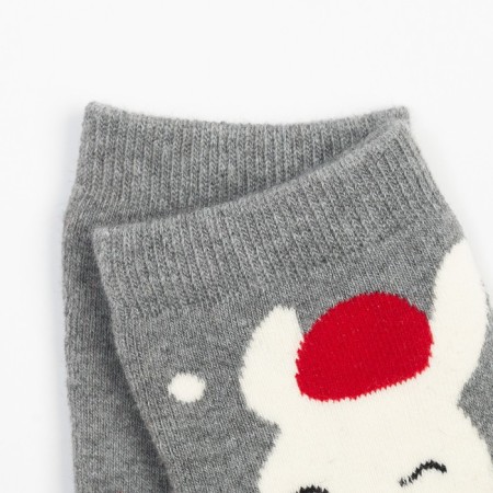 Women's socks with terry inside "Bunnies on skates", size 23-25-2