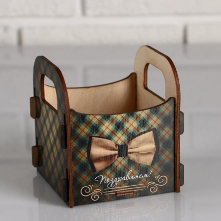 Kashpo wooden 10.5 × 10 × 11 cm Gift Roxy Smith "Congratulations!-1