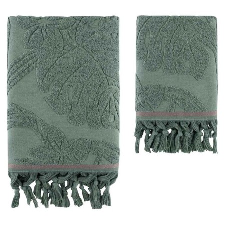 Towel, size 50x90 cm, green color-2