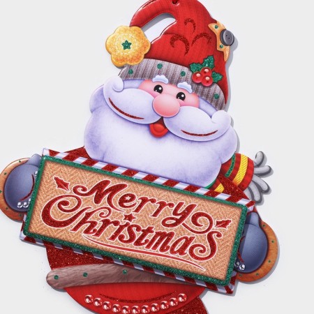 Decorative decoration (suspension) "Grandfather Frost on skates" 33.5x24.5 cm-2