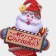 Decorative decoration (suspension) "Grandfather Frost on skates" 33.5x24.5 cm