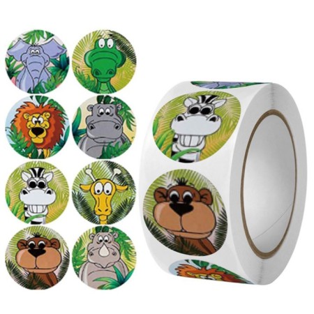 Stick Paper "Beasts Africa" ​​d = 2.5 cm 500 pcs in a roll 3x6.5x6.5 cm