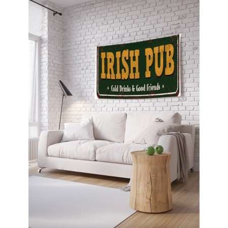 Decorative panel with photo printing "Sign of the pub", horizontal, size 150x200 cm