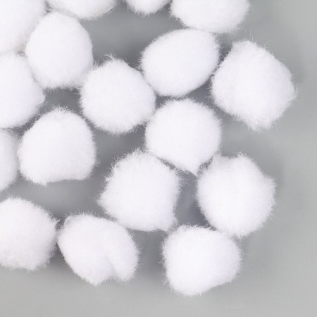 A set of textile details for the decor "bombs" 18 pcs. set, size 1 pc: 2.5 cm, white color-1
