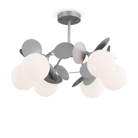 Chandelier 60W, 6he27, 37.5x55 cm, silver