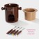 Ceramic set for Fonda Vokoan "Chocolate", 4 skewers, brown color