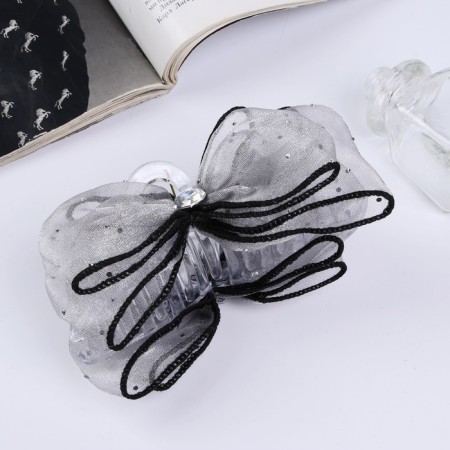 Hair crab "Schoolgirl" 12x9 cm, gray with a cantic-1