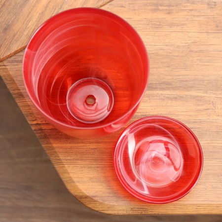Flower pot with pallet No. 3 "Aleb" Rubin, 1 liter-3
