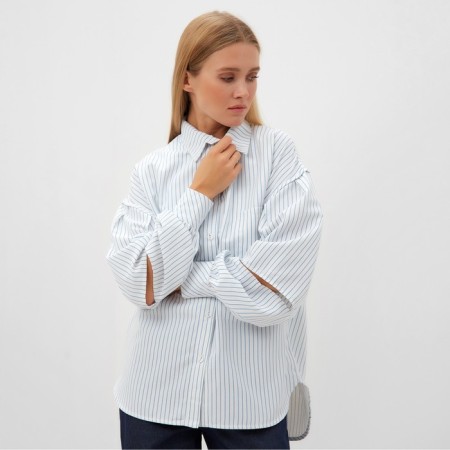 Women's blouse striped minku: casual collection color white, rr-r 50-2