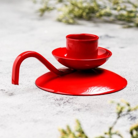 Summer "retro" metal per 1 candle, 10x4 cm, red-1