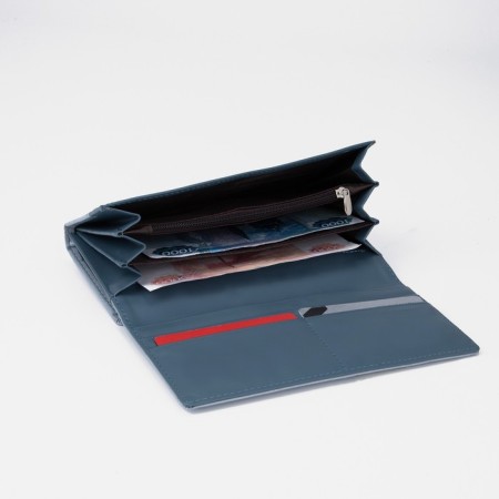 Women's wallet on magnets, blue color-4