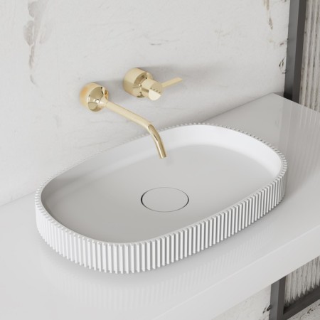 ABBER STEIN AS2601 sink, invoice, 550x360x60 mm, white, matte