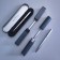 Switching handle, 1.0 mm, BrunovisConti firenze, blue rod, metal case Soft Touch silver, in a tube