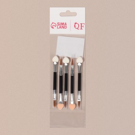 A set of applicators for shadows, with a brush, bilateral, 5 pcs, 7.5 cm, black/silver color-5