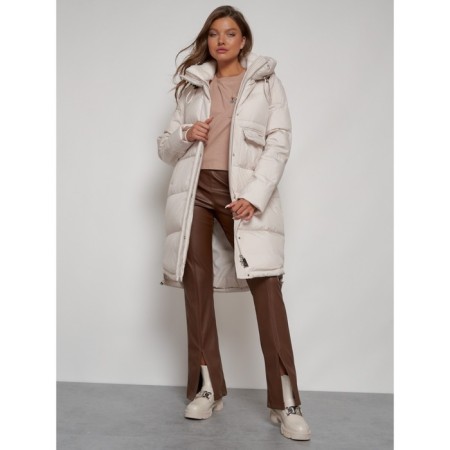 Coat insulated winter female, size 50, beige color-11