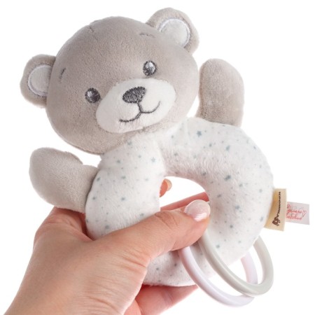 The rattle is soft on the ring "Gray Bear", I crush me-5