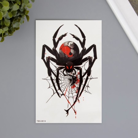 Tattoo on the body color "Black Widow" 12x19 cm