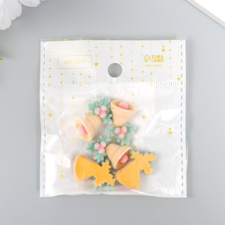 Decor for creativity velvet spraying "bell with a branch and berries" 0.6x2.5x1.9 cm-3