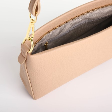 Bag Women's Cross-Bodi with a zipper, beige color-3
