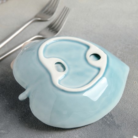 Ceramic "Bird on a leaf", 15.5 × 15.5 cm, blue color-2