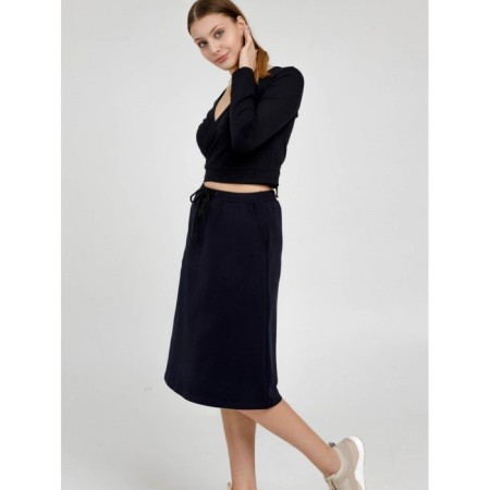 Female skirt, size 54, dark blue color-1