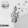 Brooch "Violin key" mini, inspiration, white color in silver