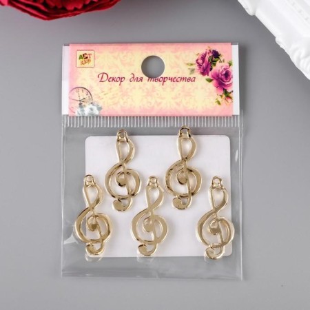 Decor for creativity Metal "Violin key" gold 2.9x1.3 cm-3
