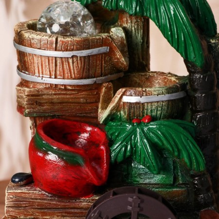 Fountain "Mill under the palm trees" 18x14x26 cm (with backlight)-1