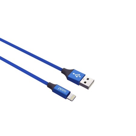 PERO DC -02, Lightning cable - USB, 2.4 A, 1 m, fabric braid, blue-1