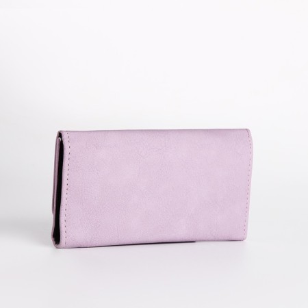 Women's wallet on the button, lilac color-1
