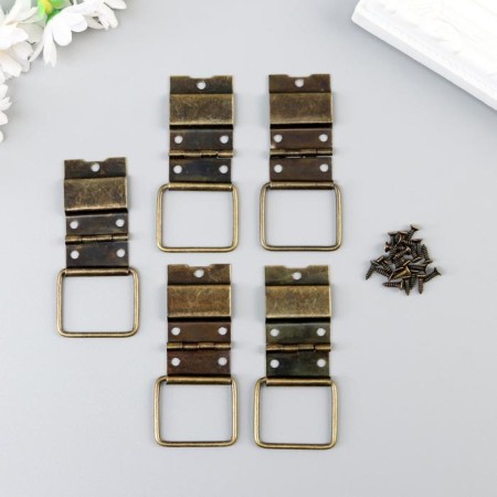 The overhead loop with emphasis is the opening angle of 90 degrees + nails. bronze set 5 pcs 4.8x2.4 cm-2