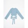 TOP for a girl with long sleeves on Generation ties, height 128 cm, blue color