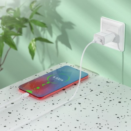 Network charger Borofone BA59A, USB, QC3.0, 3 A, white-2