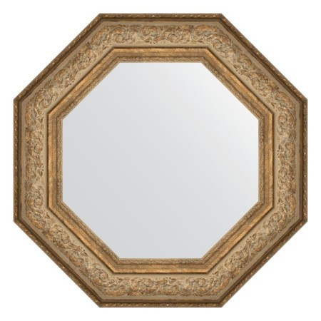 Mirror in the baguette frame, vignette antique bronze 109 mm, 65x65 cm