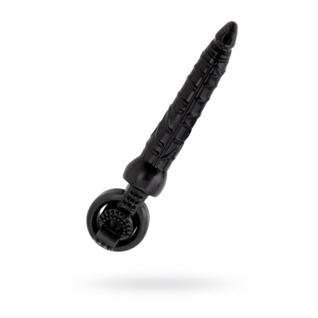 Penis for a penis with vibration Black & Red by Toyfa, silicone, black color, 24 cm-3