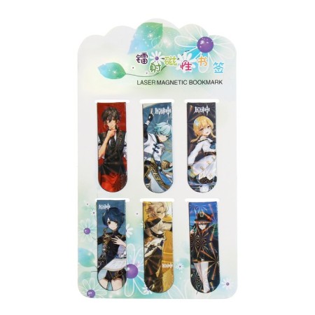 A set of magnetic bookmark for books Calligrata 6 pieces, "Anime", MICC-7