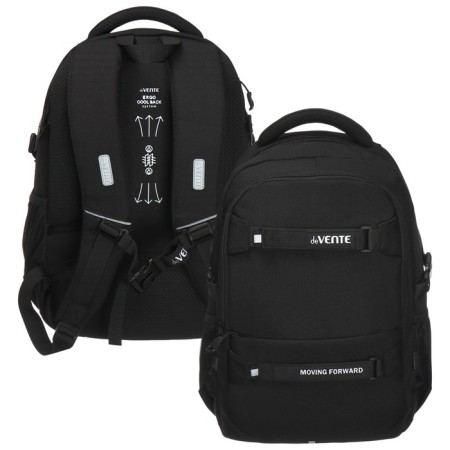 Youth backpack 44 x 30 x 20, ergonomic back, Deavente Moving Forward 19l, Black 7032412